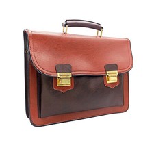 Cartable vintage 70s Vinyle marron fauve | Deadstock | C.D.C M.U Paris | France