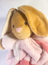 Kaloo France Plume Bunny Rabbit 10" Terrycloth Lovey Plush Stuffed pink Rattle