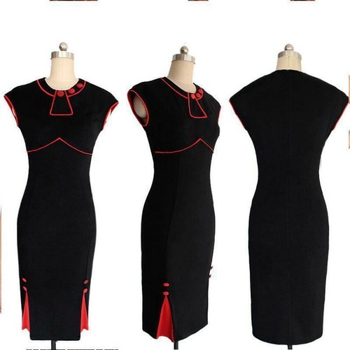 Robe rouge noir pin - rouge, et