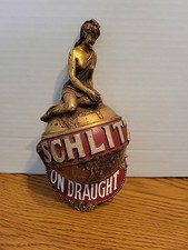 (VTG) 1970s Schlitz Beer Lady On The World Globe 3-D Back Bar Sign Display 