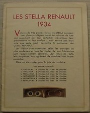 RENAULT LES STELLA Sales Brochure 1934 FRENCH NERVASPORT Nervastella REINASPORT