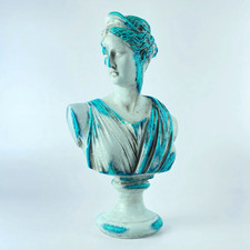 Sculpture d'art Artémis - statue bleue de déesse de la mythologie grecque,...