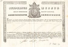 OLD PAPER 1847 PAPAL BULL/PONTIFICAL ATTESTATION/CERTIFICATE RELIC