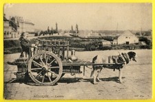 Old postcard trade transport BELGIUM BELGIUM young girl DAIRY and her DOG HITCH