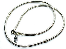 PANDORA Retired Sterling Silver Collier Tag Necklace - 590704HV -  28 grams