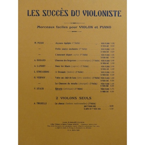 Staub victor rêverie violon - staub,