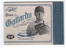 2012 Playoff Prime Cuts Yomani Gallardo #'d /99 Brewers FREE SHIPPING!!