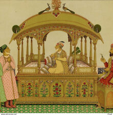 Albert Racinet India Traditional Peacock Canopy Bed Ornaments Flowers Costume