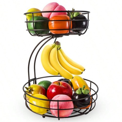 Tier metal fruit basket with - 2-tier,