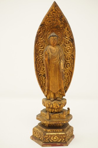 Statuette bois bouddha - bois,