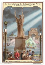 Eclairage  - Fontaine lumineuse Electrisches licht - Chromo Liebig - Trade card