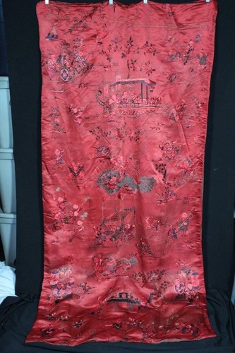 Antique grand 19c chinois soie - chinois,