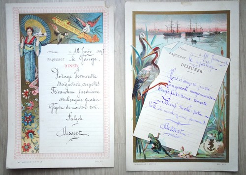 Lot beaux menu paquebot - beaux,