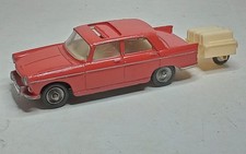 VINTAGE DINKY TOYS #536 PEUGEOT 404 + SINGLE WHEEL TRAILER GOOD CONDITION WITHOUT BOX bm