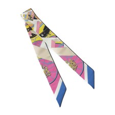 HERMES scarf  - Twilly SPRINGS SPRINGS BAGUE Spring Spring silk multicolor