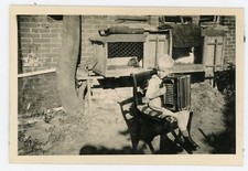 SNAPSHOT amateur PHOTO, a boy accordion rabbit hatchback shadow