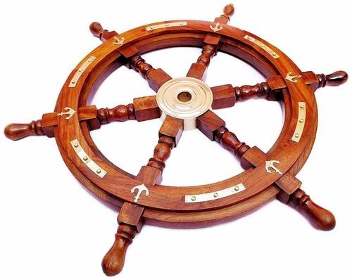 Roue navire design bois - de,