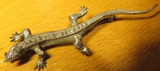 BROCHE LEZARD ARGENT 835 pavé