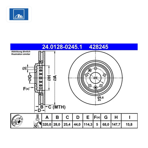 Lot disques frein ate - disques, de