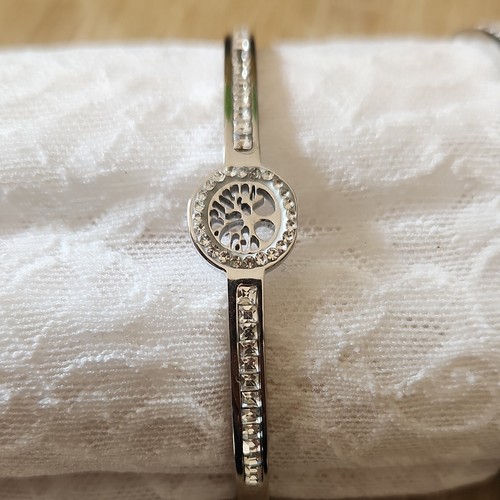 Bracelet jonc rigide argenté