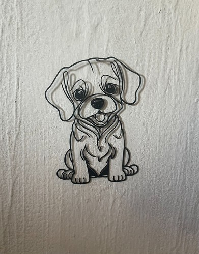 Déco murale chien chiot noir - déco,