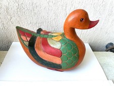 Canard en bois massif coloré