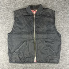 Vintage Marlboro Vest Men's Black L Country Store Full Zip Reversible Plaid 00s