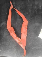 baudrier cartouchière cuir rouge spahis / saharien complet de ses alvéoles