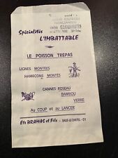 Rare Antique Small Advertising Paper Bag Fishing Grocery Item 1970s