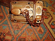  ANTIQUE KEIL BRAND SOLID BRONZE 2 POINT SECURITY LOCK - U