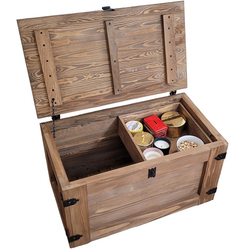 Coffre bois avec - avec, étagère