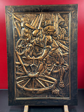 Tableau scène relief cuivre