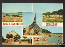 GERAUDOT (10) CARAVANES Camping ,BAR "L'ESCALE" ,EGLISE