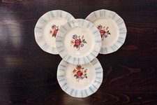 4 assiettes plates vintage Sarreguemines “Claude” - Faïence à décor floral
