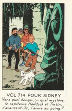 TINTIN  vignette publicitaire vol 714 pour Sydney TBE