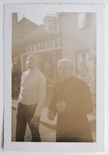 Mask de Gaulle political president priest village France - old photo