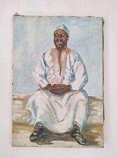 Oil painting on African canvas, portrait character. Vintage painting 