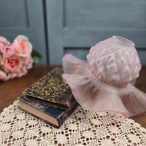 Abat jour ancien verre rose - abat-jour,