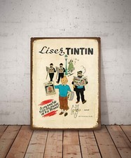 Plaque métal vintage Lisez Tintin Panneau Décoration Déco Affiche Bd Poster