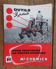 prospectus dépliant Mc Cormick International IH outils 3 points