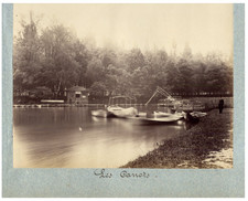 France, Les Canots Vintage Print Albumen Print 12x17 Circa 1884 