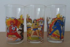  ---  POWER RANGERS. 3  VERRES À MOUTARDE AMORA LONG DRINK  ---  1994