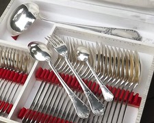 SBF MENAGERE LOUIS XV STYLE GOLDSMITH 37 PIECES SILVER METAL CIRCA 1970