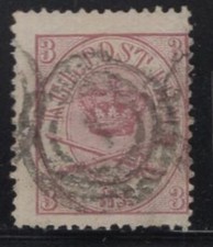 WC1_30208. DENMARK. Valuable 1864-68 3s red/violet stamp. Sc.12. Used