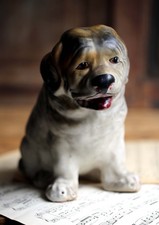 Saint Bernard Puppy Dog Statue