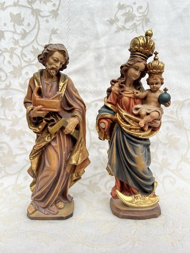 Wood virgin sculpture statue - sculpture,