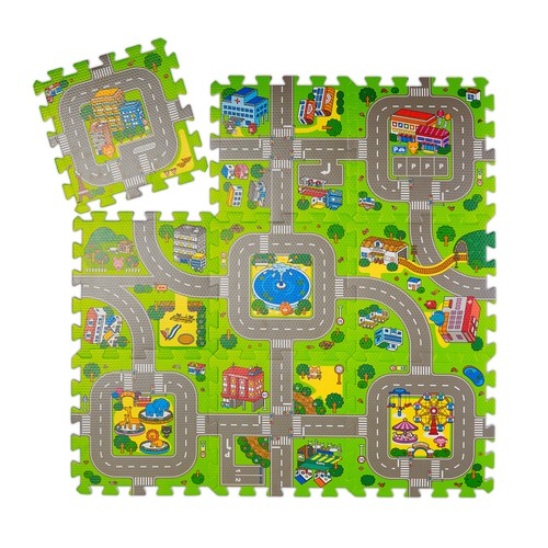 Tapis circuit puzzle mousse - circuit,