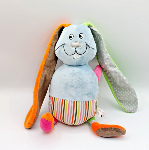 Doudou peluche lapin bleu