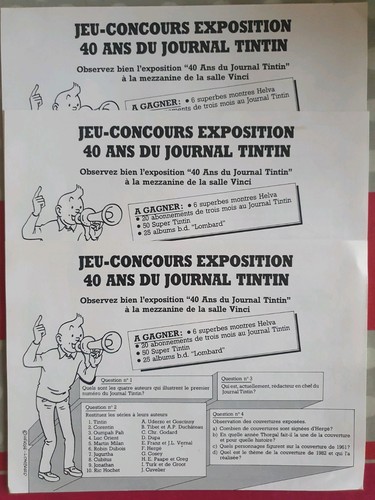 Tintin lot flyers jeu - tintin, flyers-