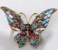 Broche papillon cristal